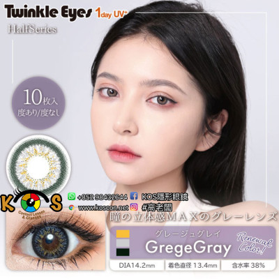 Half TwinkleEyes 1day UV+ GregeGray トゥインクルアイズ ワンデー UVプラスグレージュグレイ Half TwinkleEyes 1day UV+ GregeGray トゥインクルアイズ ワンデー UVプラスグレージュグレイ